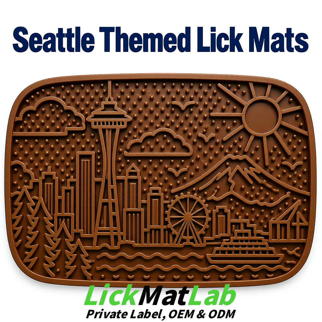 Umber Seattle City-Themed Lick Mats for Pets | Private Label
