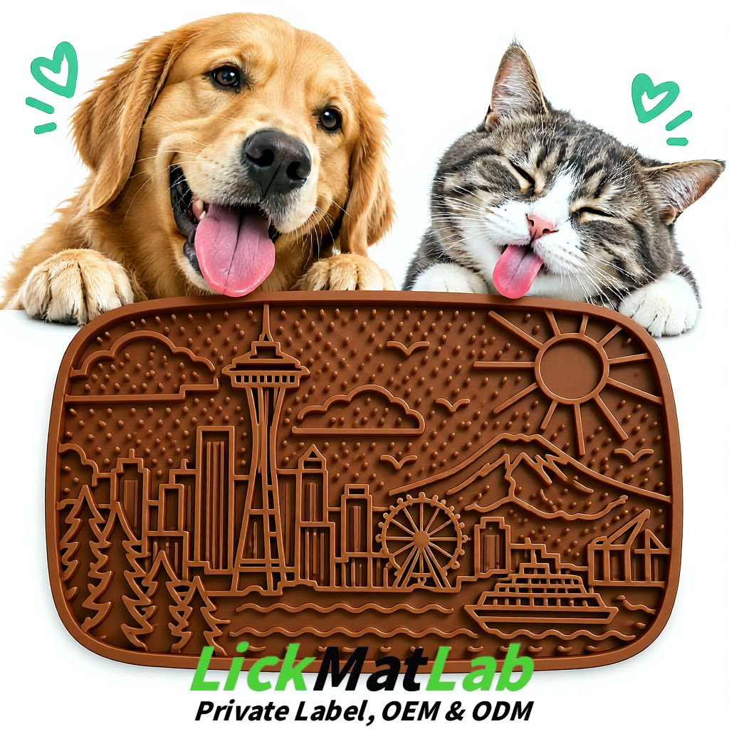 Umber Seattle City-Themed Lick Mats for Pets | Private Label