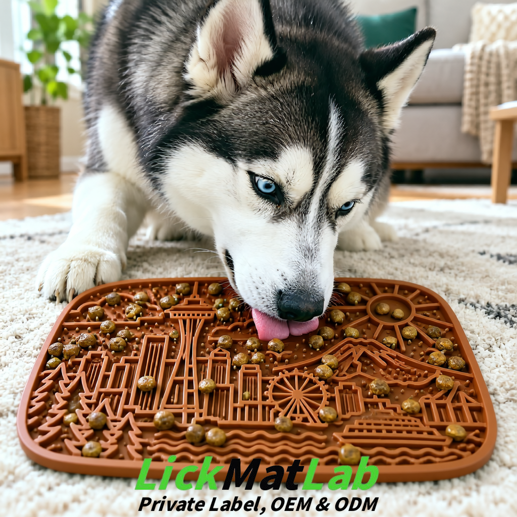 Umber Seattle City-Themed Lick Mats for Pets | Private Label