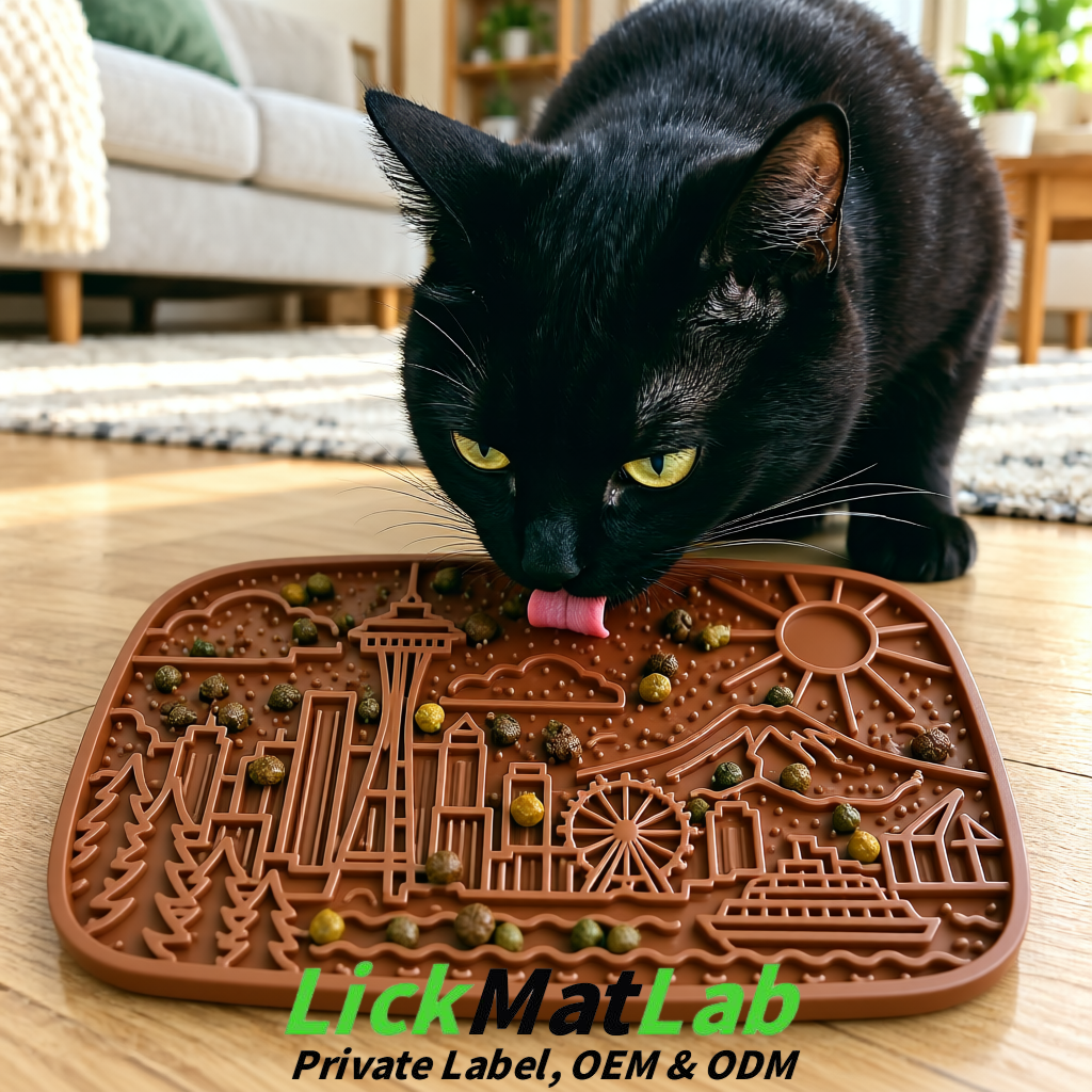 Umber Seattle City-Themed Lick Mats for Pets | Private Label