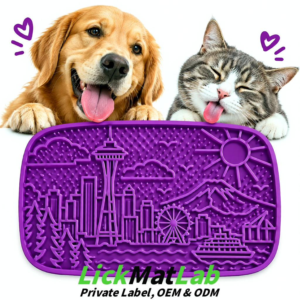 Violet Seattle City-Themed Lick Mats for Pets | Private Label