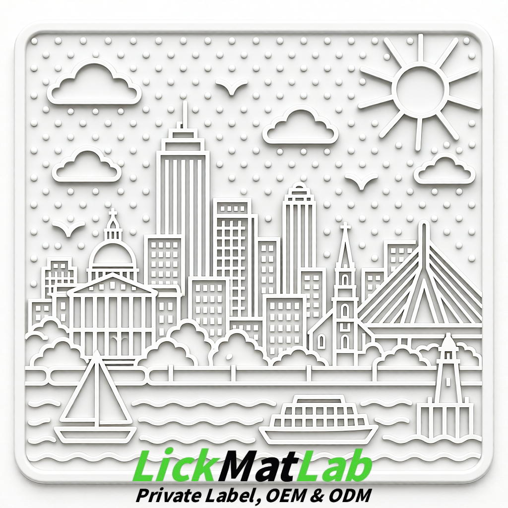 White Boston Urban Design Lick Mats For Cat & Dog | OEM/ODM Manufacturer White Boston Urban Design Lick Mats For Cat & Dog | OEM/ODM Manufacturer