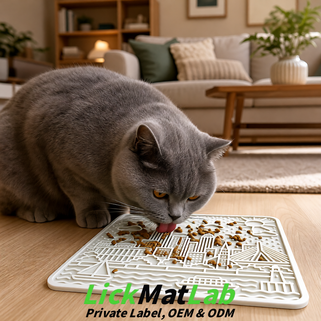 White Boston Urban Design Lick Mats For Cat & Dog | OEM/ODM Manufacturer