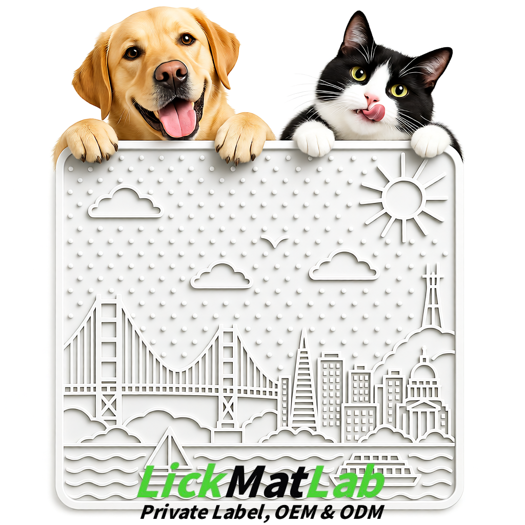White Bayside San Francisco Lick Mats | Private Label for Pets
