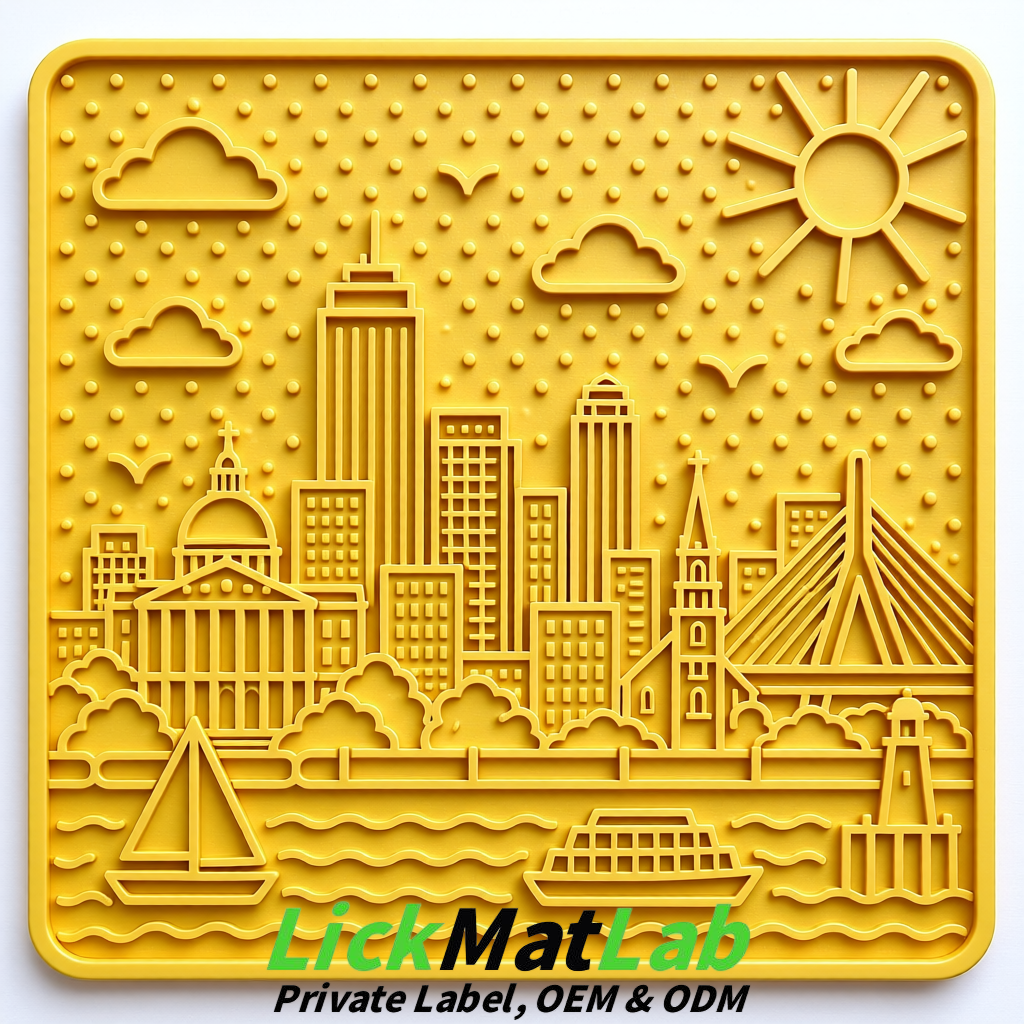 Yellow Boston Urban Design Lick Mats For Cat & Dog | OEM/ODM Manufacturer