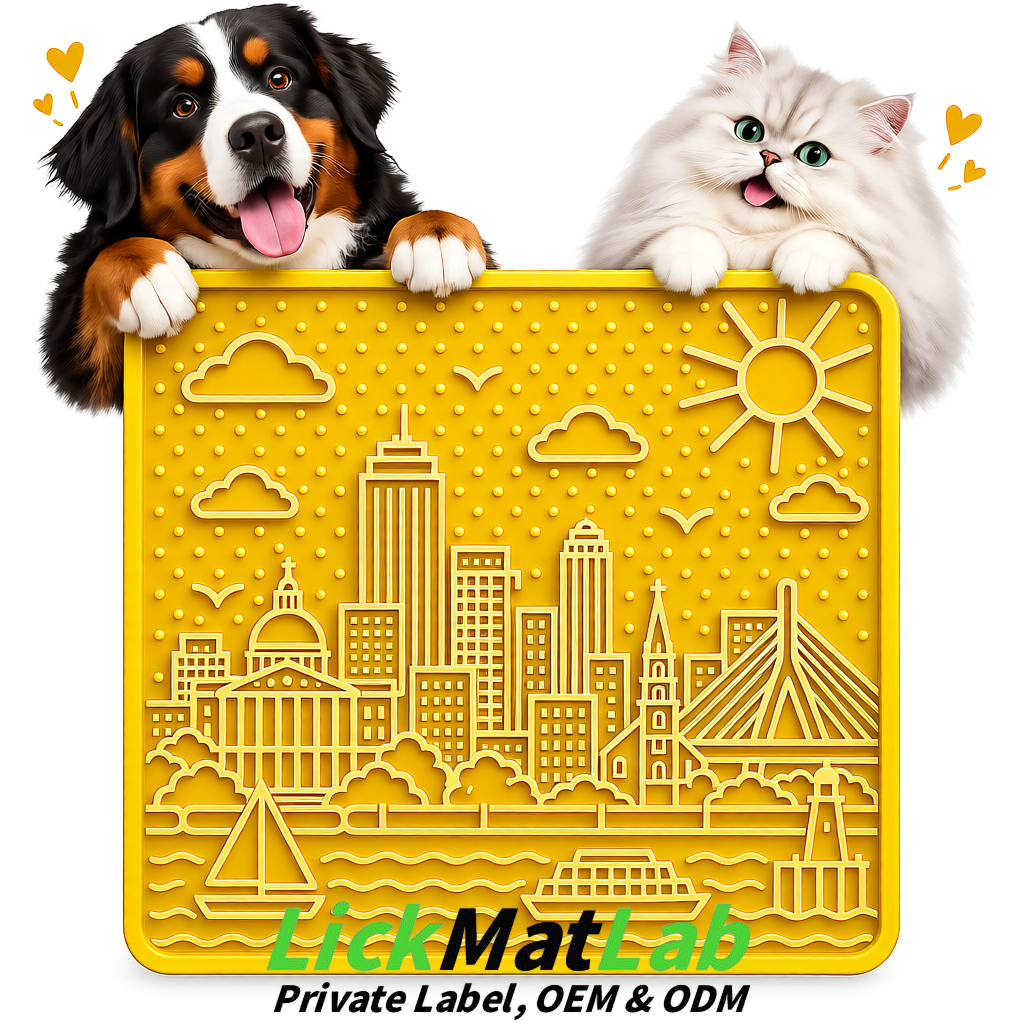 Yellow Boston Urban Design Lick Mats For Cat & Dog | OEM/ODM Manufacturer