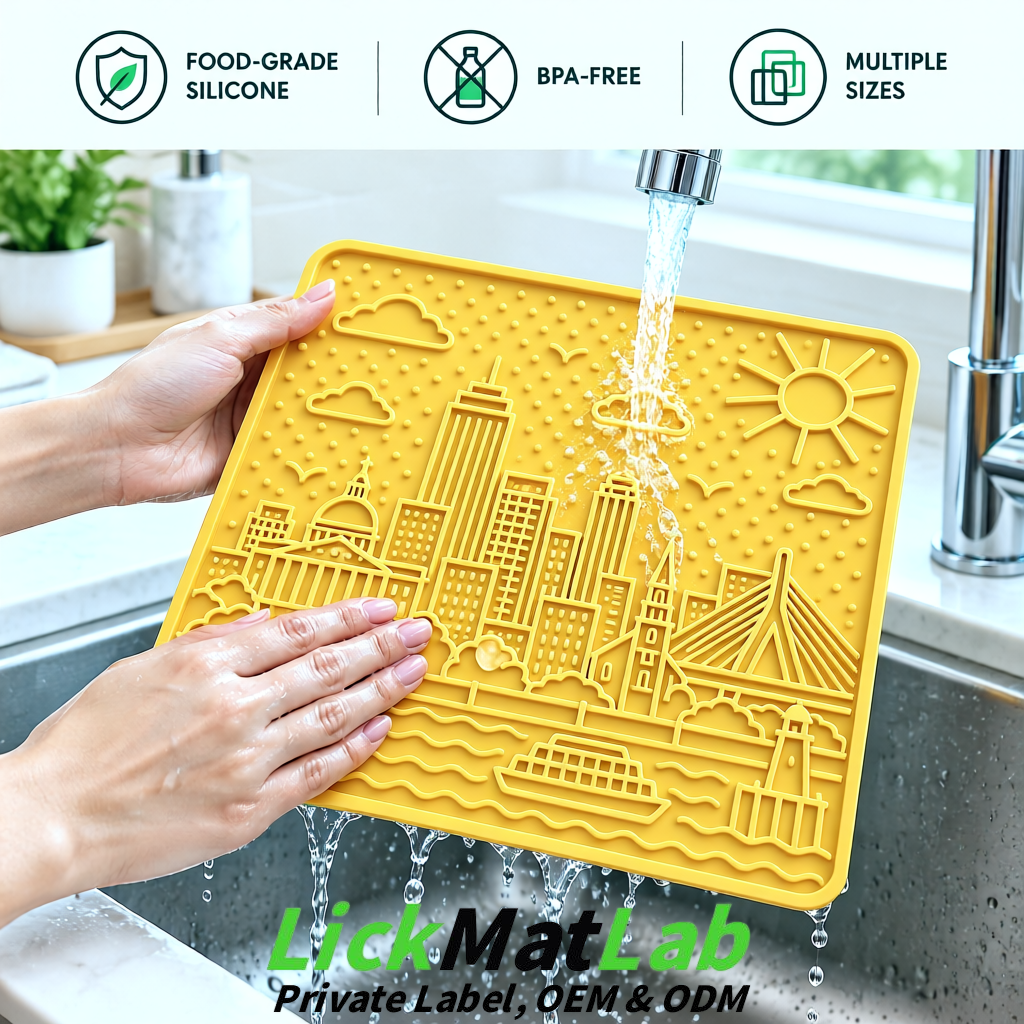 Yellow Boston Urban Design Lick Mats For Cat & Dog | OEM/ODM Manufacturer