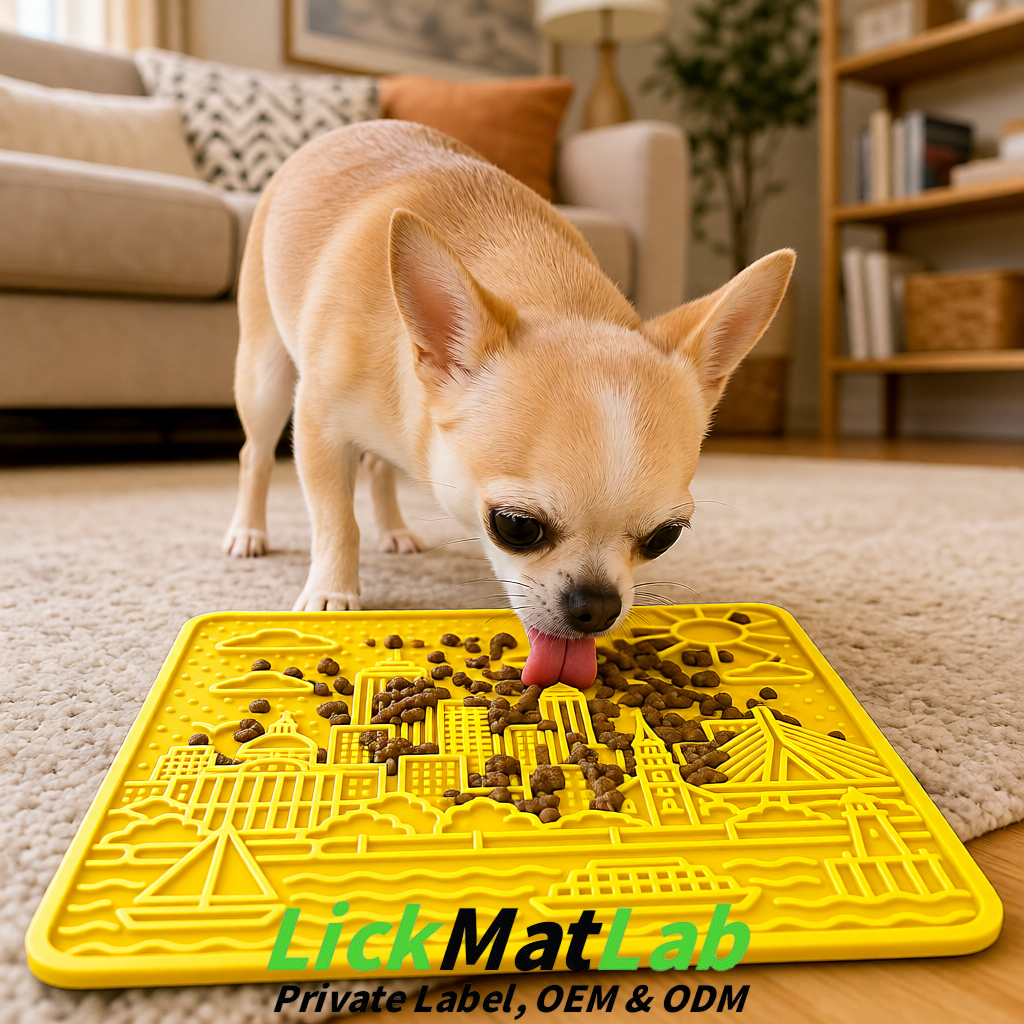 Yellow Boston Urban Design Lick Mats For Cat & Dog | OEM/ODM Manufacturer