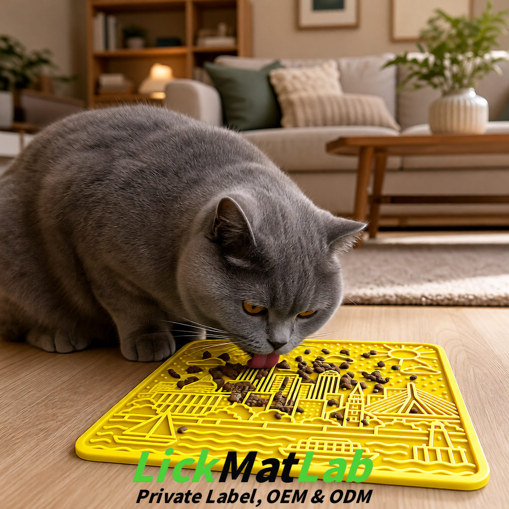 Yellow Boston Urban Design Lick Mats For Cat & Dog | OEM/ODM Manufacturer