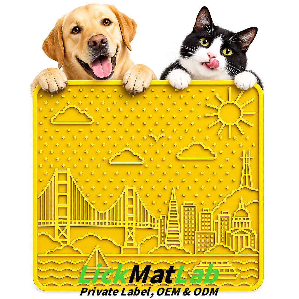 Yellow Bayside San Francisco Lick Mats | Private Label for Pets