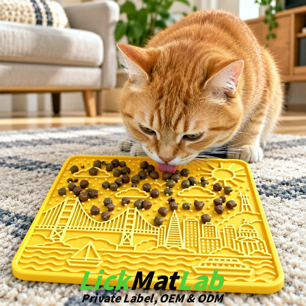 Yellow Bayside San Francisco Lick Mats | Private Label for Pets